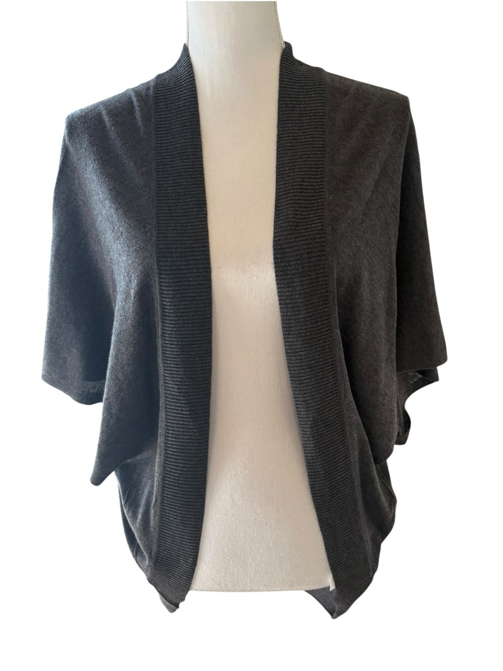 Loft Gray Lagenlook Open Front Cardigan Sweater.  Size XS/S